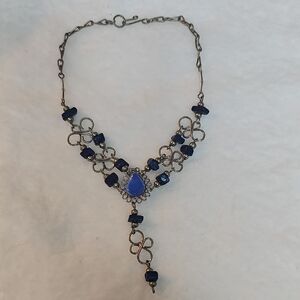Blue and Silver Ankle Bracelet